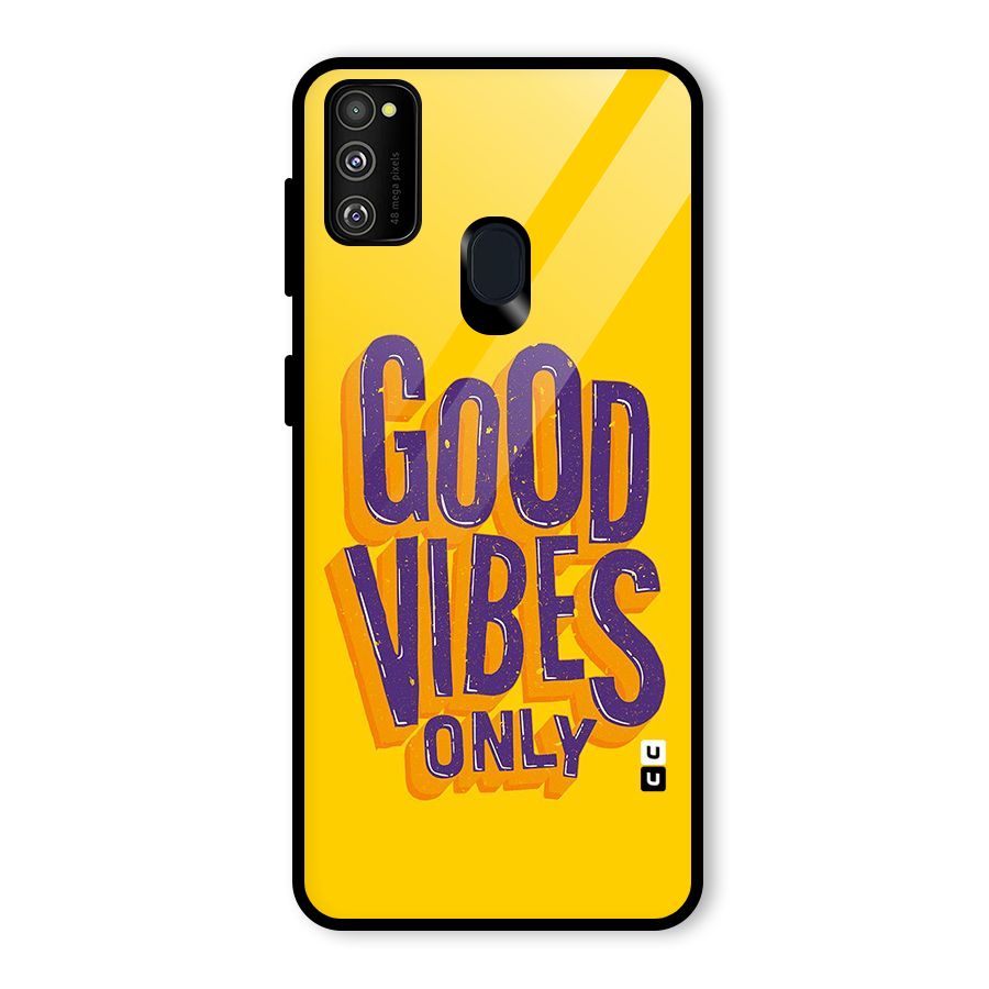 Happy Vibes Only Glass Back Case for Galaxy M30s