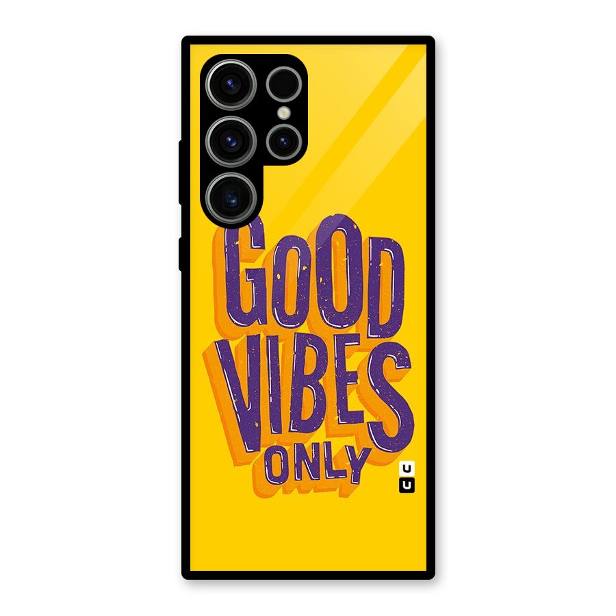 Happy Vibes Only Glass Back Case for Galaxy S23 Ultra