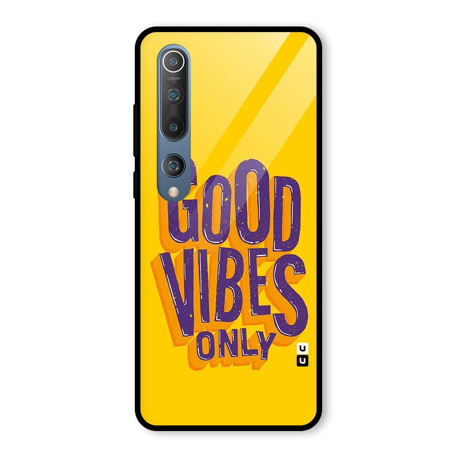 Happy Vibes Only Glass Back Case for Mi 10