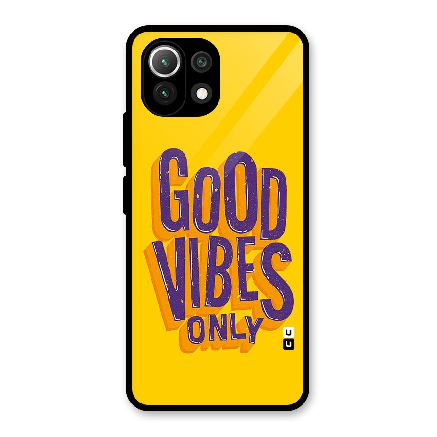 Happy Vibes Only Glass Back Case for Mi 11 Lite