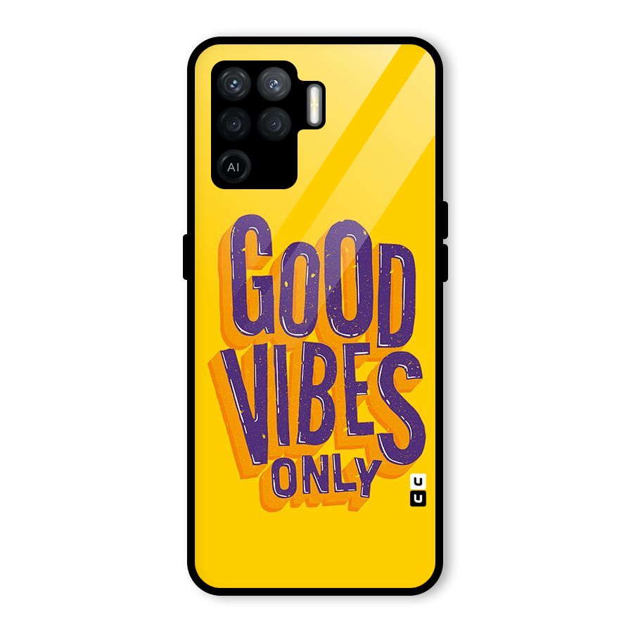 Happy Vibes Only Glass Back Case for Oppo F19 Pro