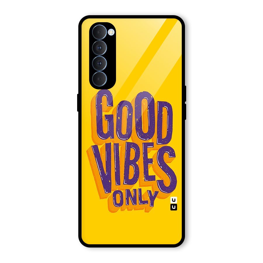 Happy Vibes Only Glass Back Case for Oppo Reno4 Pro