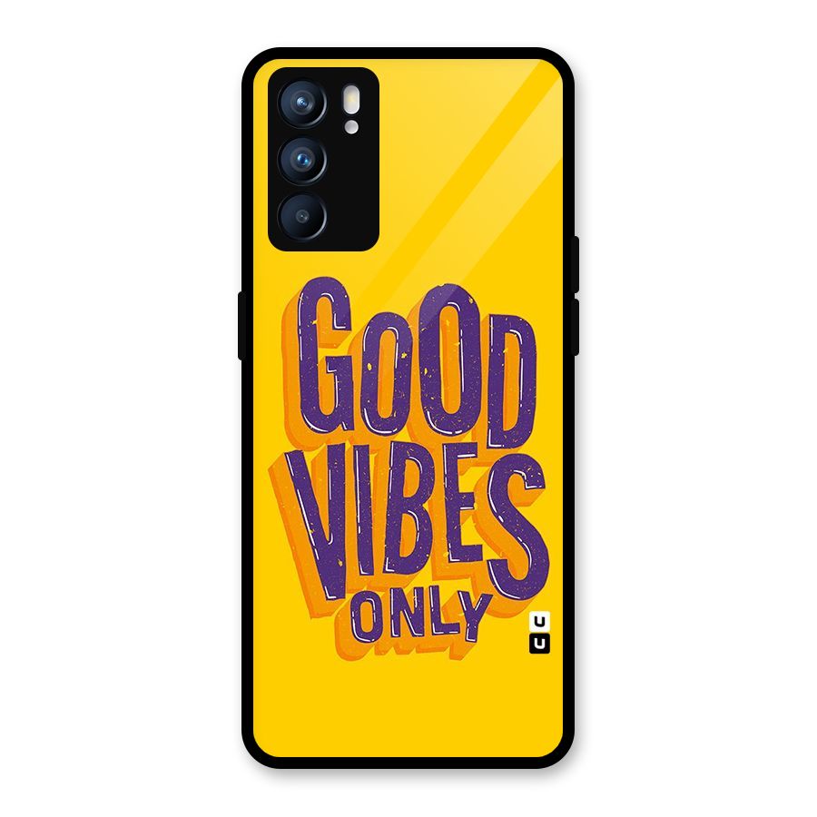 Happy Vibes Only Glass Back Case for Oppo Reno6 5G