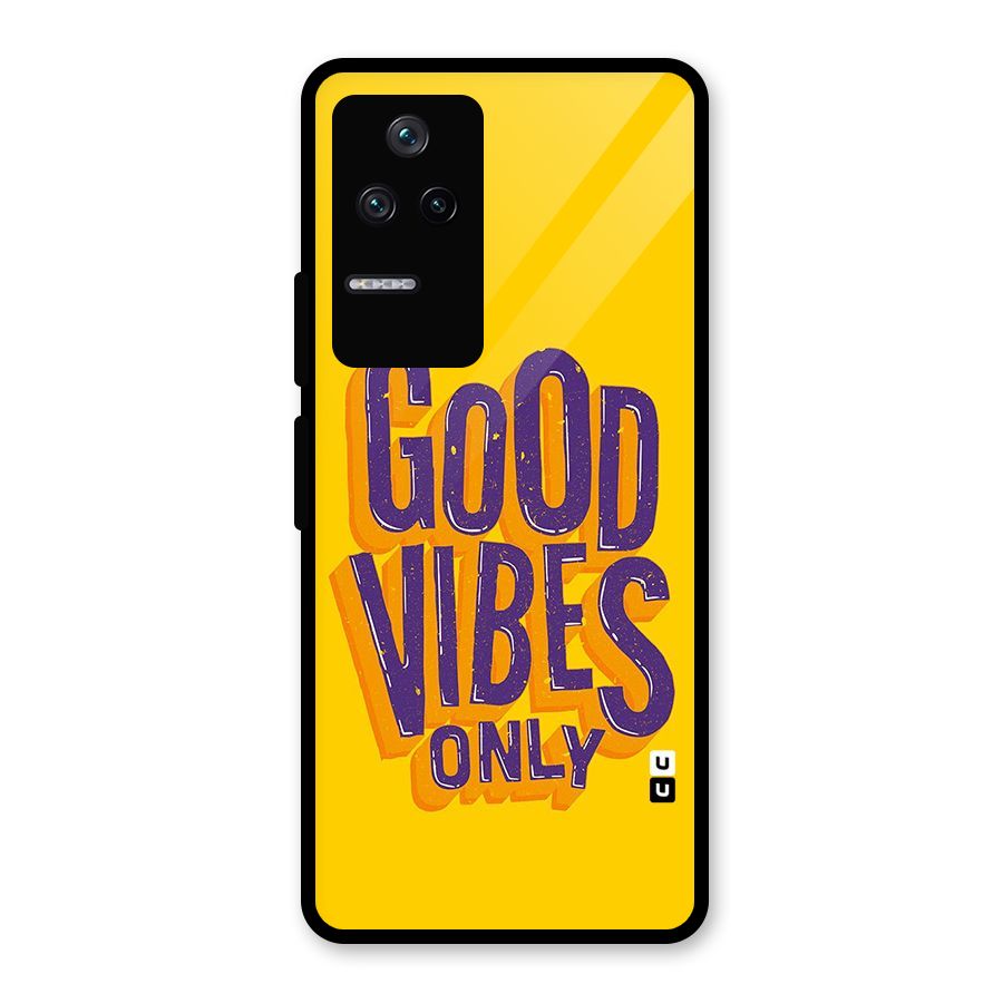 Happy Vibes Only Glass Back Case for Poco F4 5G