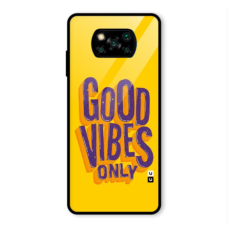 Happy Vibes Only Glass Back Case for Poco X3 Pro