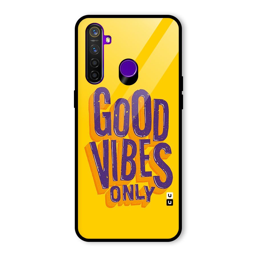 Happy Vibes Only Glass Back Case for Realme 5 Pro
