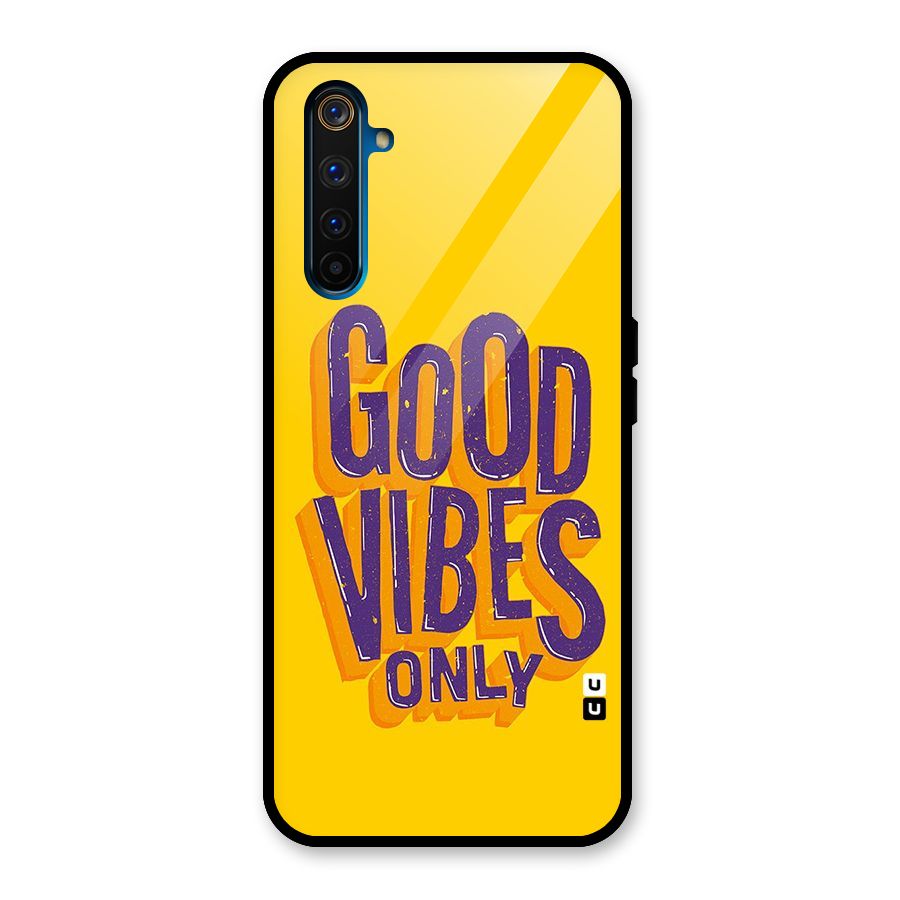 Happy Vibes Only Glass Back Case for Realme 6 Pro
