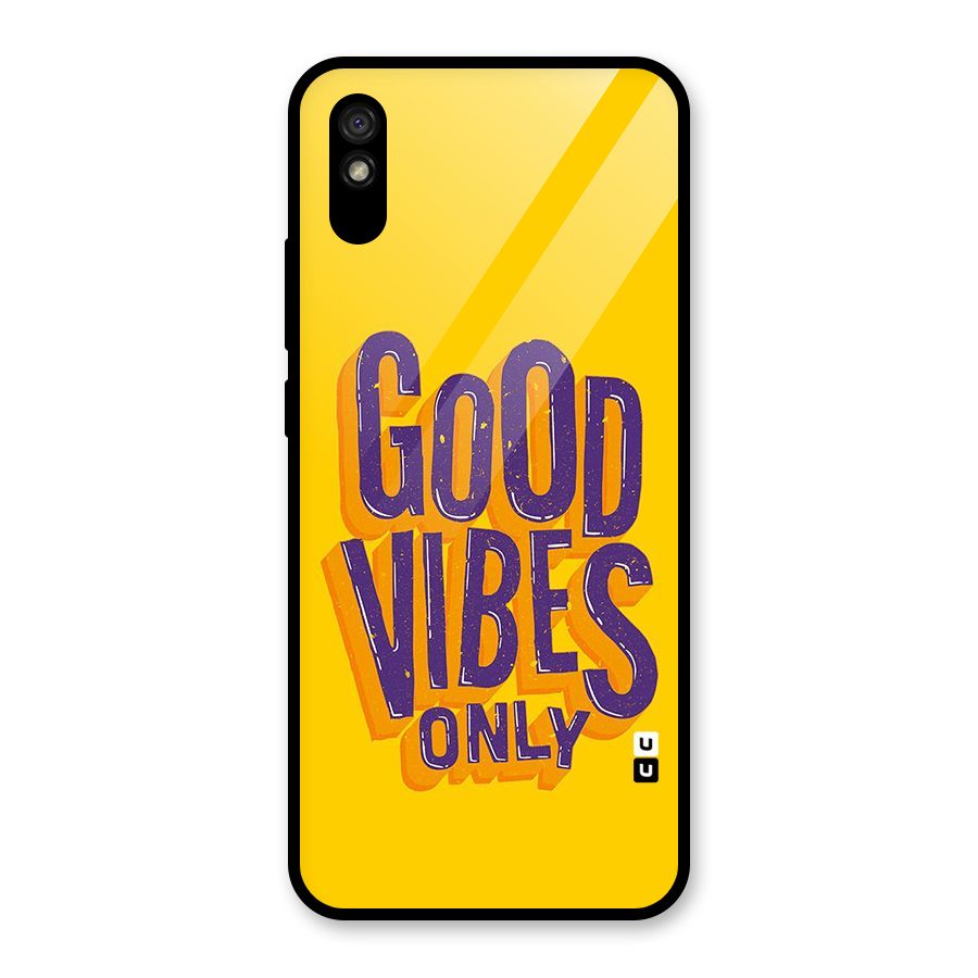 Happy Vibes Only Glass Back Case for Redmi 9A