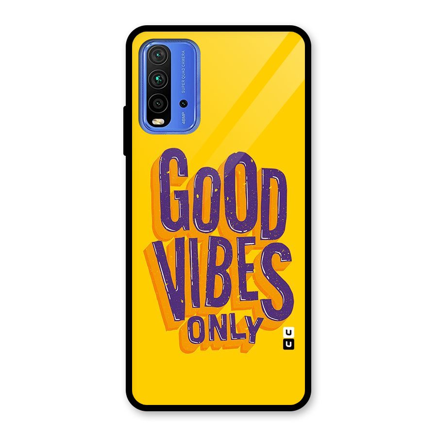 Happy Vibes Only Glass Back Case for Redmi 9 Power