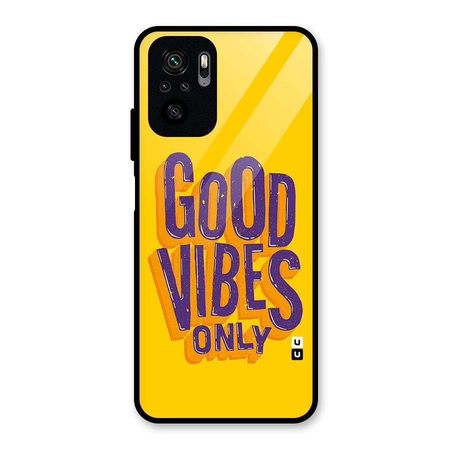 Happy Vibes Only Glass Back Case for Redmi Note 10S