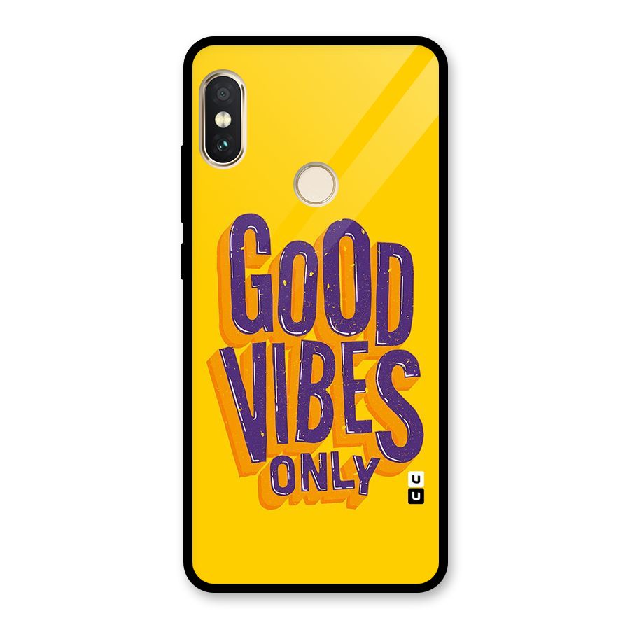 Happy Vibes Only Glass Back Case for Redmi Note 5 Pro