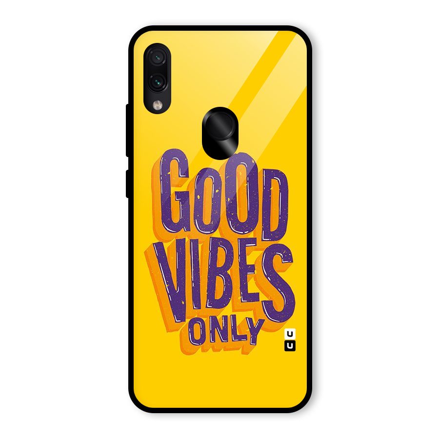 Happy Vibes Only Glass Back Case for Redmi Note 7