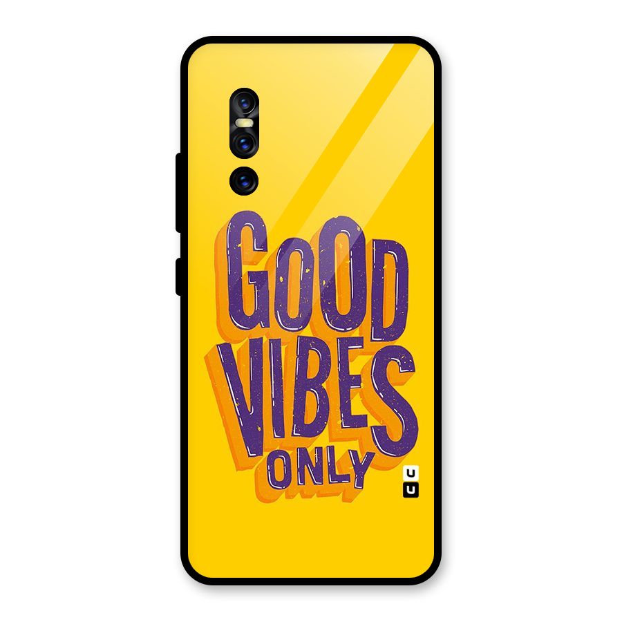 Happy Vibes Only Glass Back Case for Vivo V15 Pro