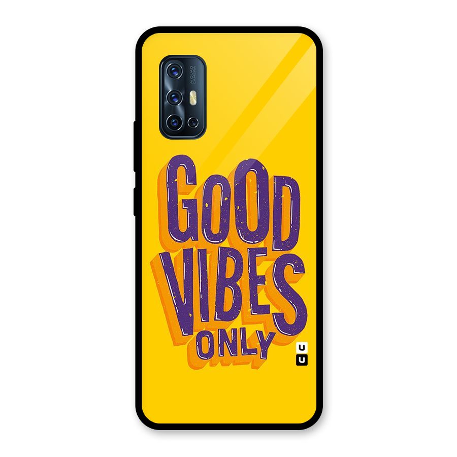 Happy Vibes Only Glass Back Case for Vivo V17
