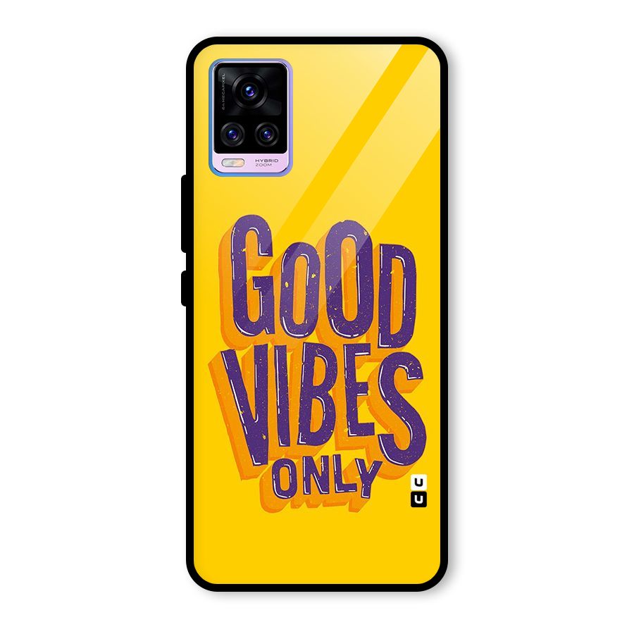 Happy Vibes Only Glass Back Case for Vivo V20 Pro