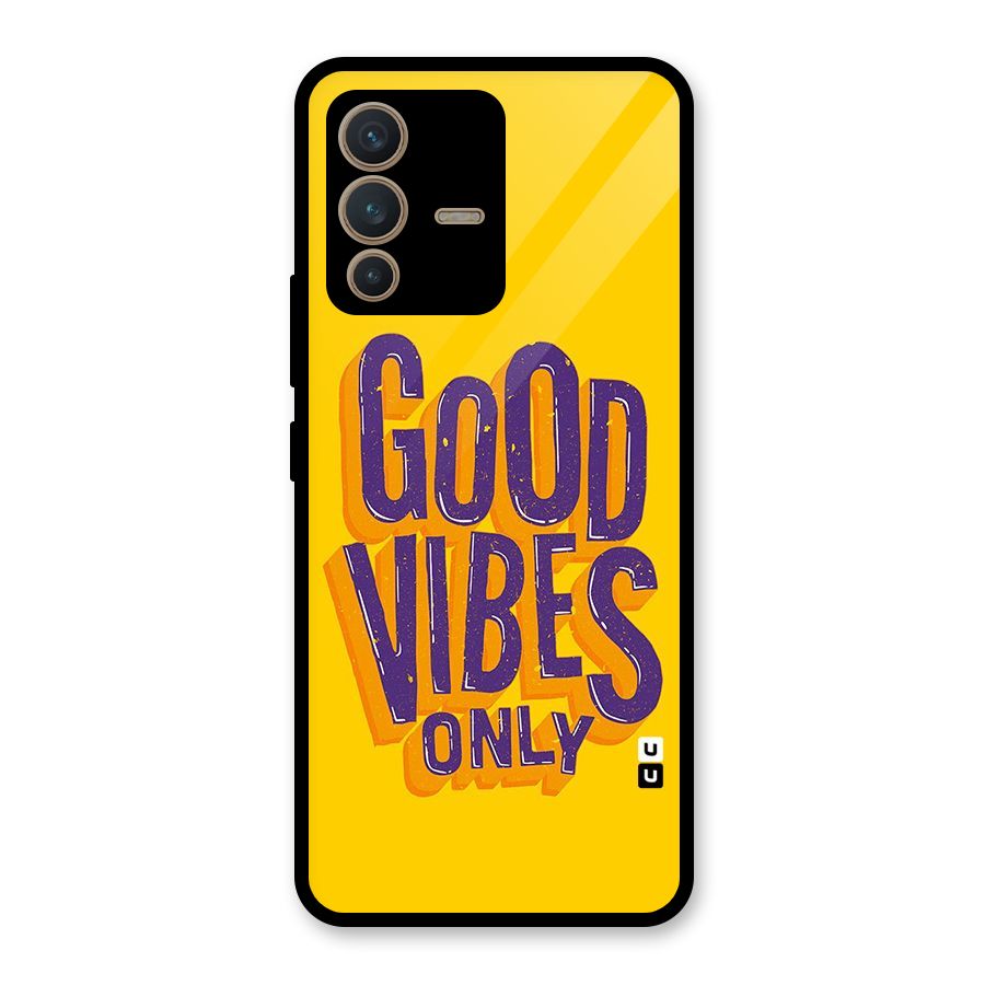 Happy Vibes Only Glass Back Case for Vivo V23 5G