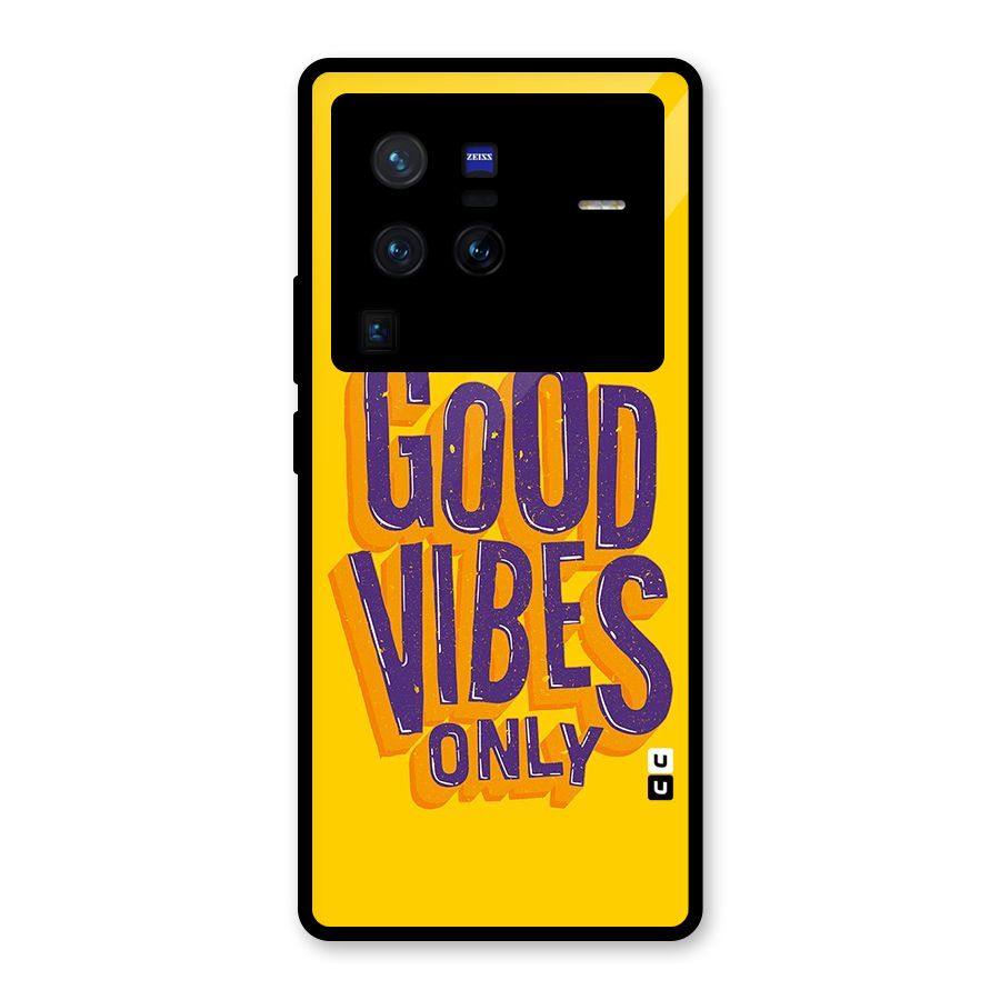Happy Vibes Only Glass Back Case for Vivo X80 Pro