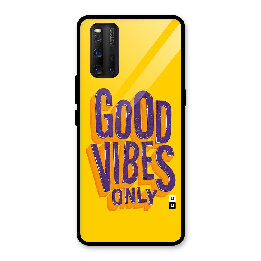 Happy Vibes Only Glass Back Case for Vivo iQOO 3
