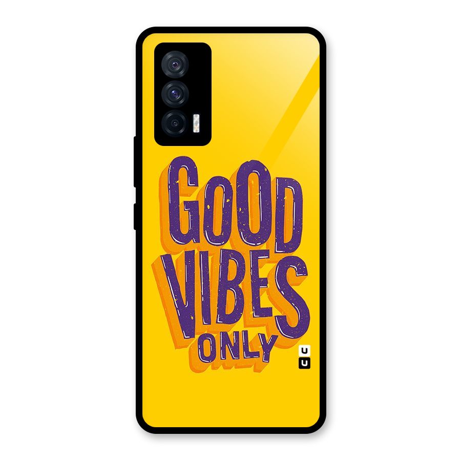 Happy Vibes Only Glass Back Case for Vivo iQOO 7 5G