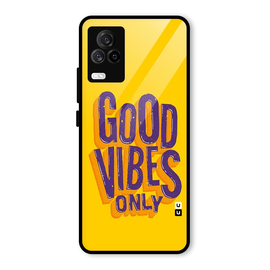 Happy Vibes Only Glass Back Case for Vivo iQOO 7 Legend 5G