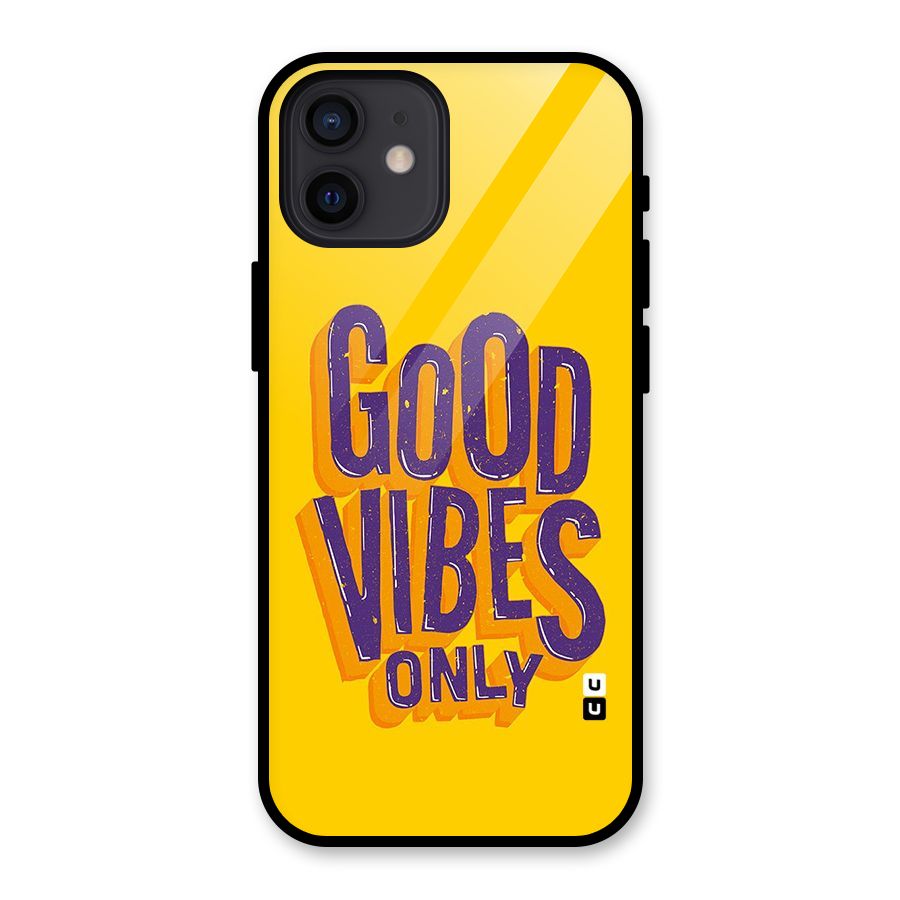 Happy Vibes Only Glass Back Case for iPhone 12