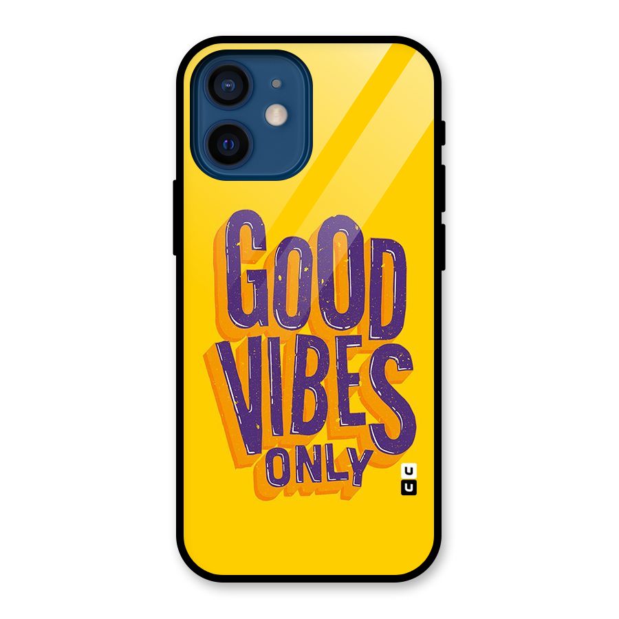 Happy Vibes Only Glass Back Case for iPhone 12 Mini