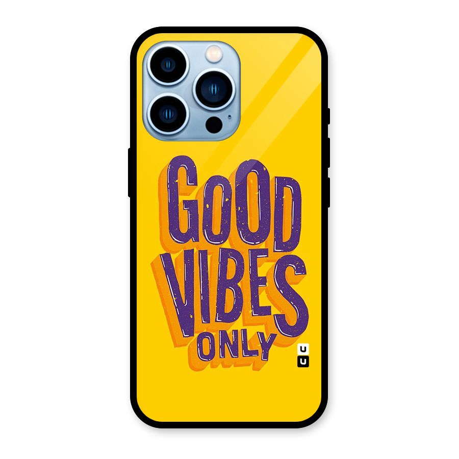 Happy Vibes Only Glass Back Case for iPhone 13 Pro