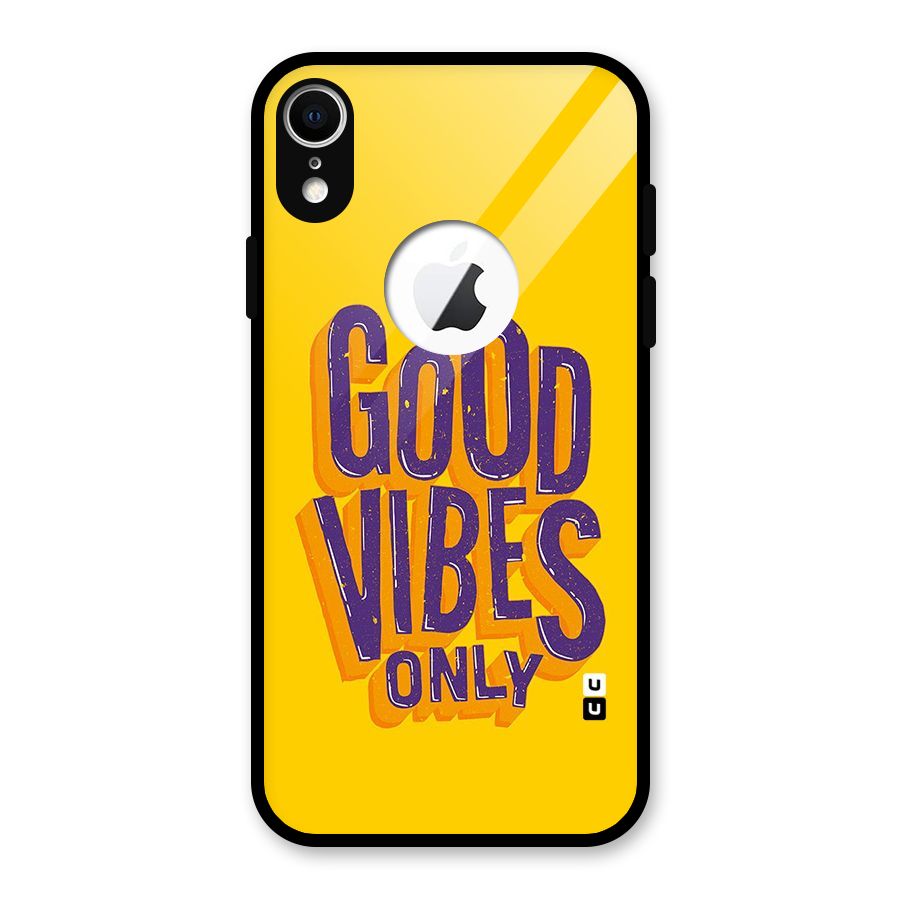 Happy Vibes Only Glass Back Case for iPhone XR Logo Cut
