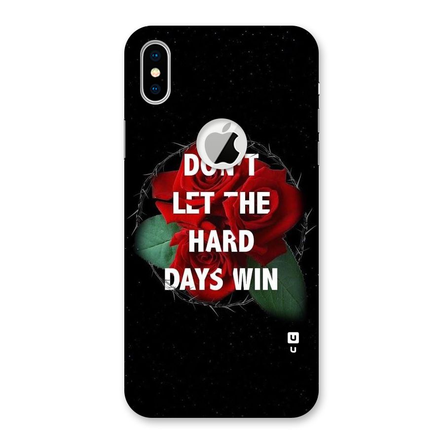 Hard Days No Win Back Case for iPhone X Logo Cut