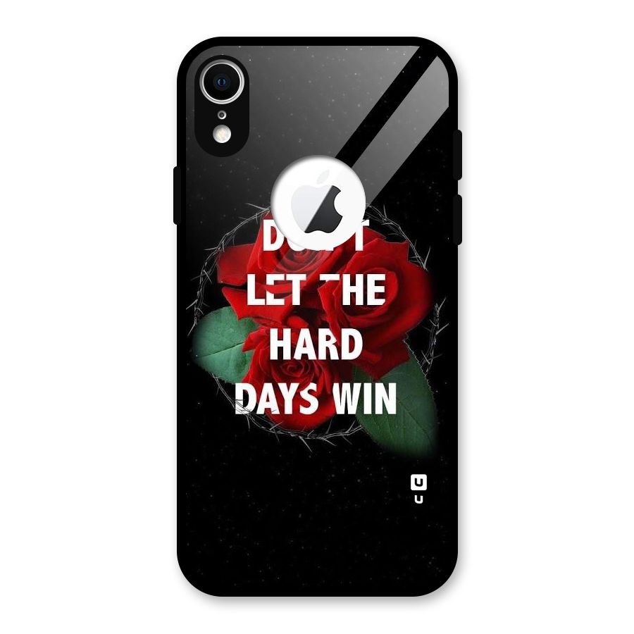 Hard Days No Win Glass Back Case for iPhone XR Logo Cut