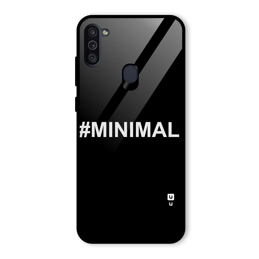 Hashtag Minimal Black Glass Back Case for Galaxy M11