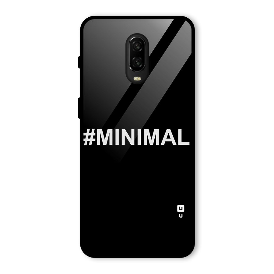 Hashtag Minimal Black Glass Back Case for OnePlus 6T