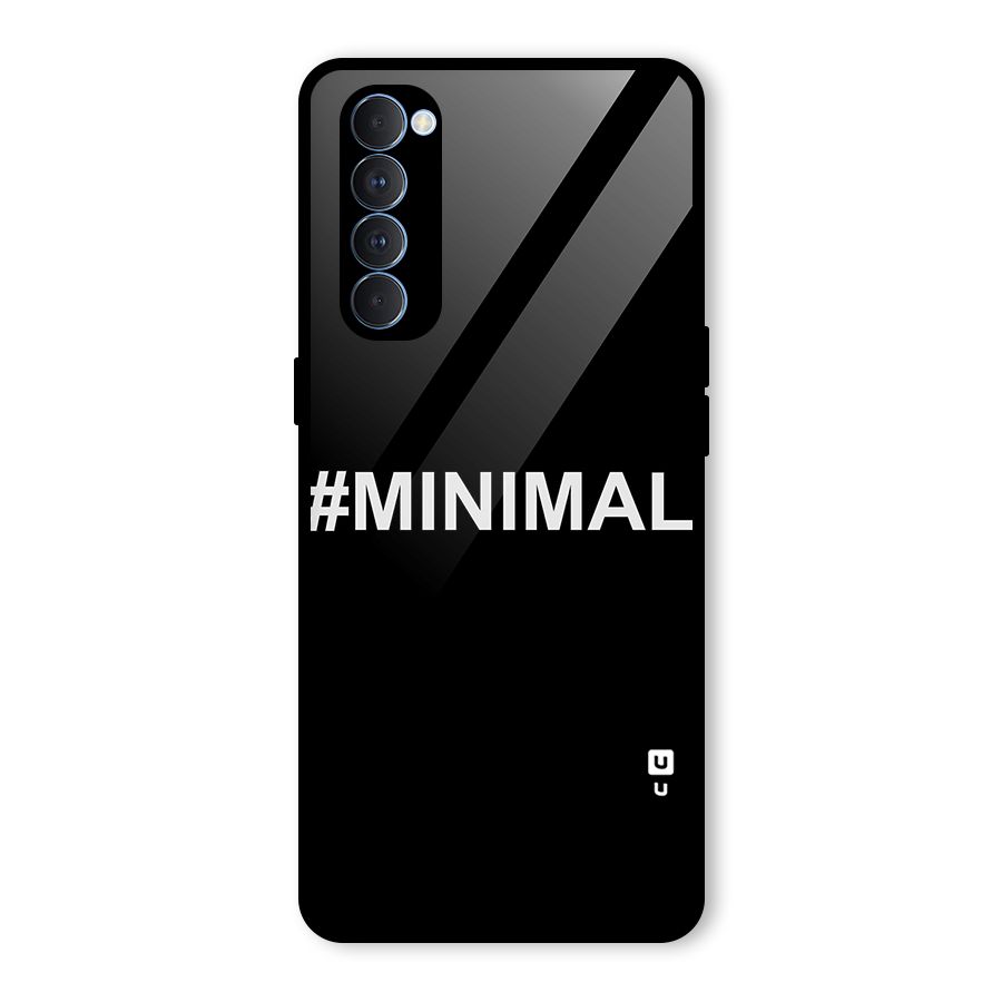 Hashtag Minimal Black Glass Back Case for Oppo Reno4 Pro