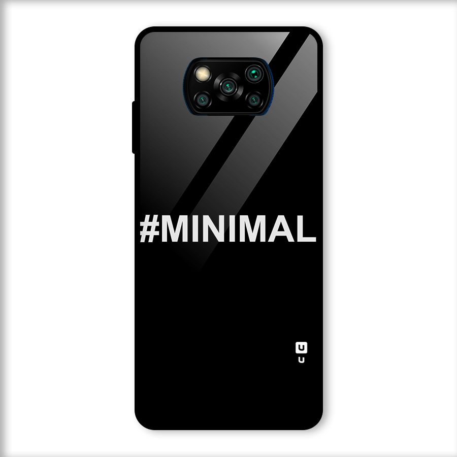 Hashtag Minimal Black Glass Back Case for Poco X3