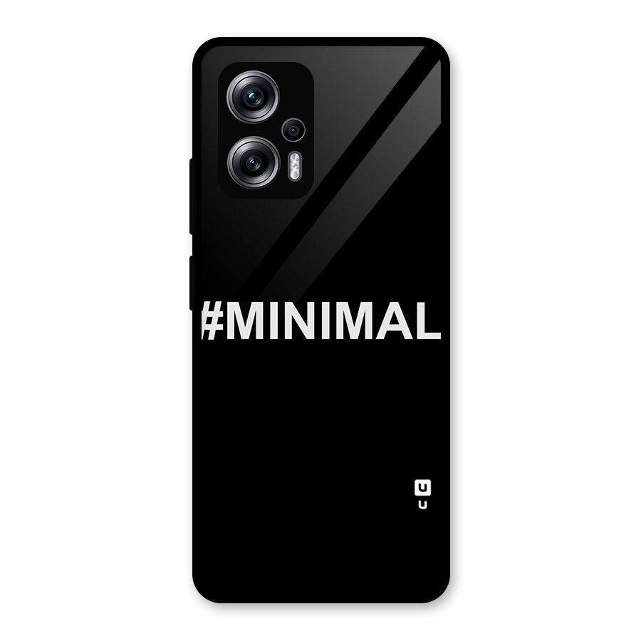 Hashtag Minimal Black Glass Back Case for Redmi K50i