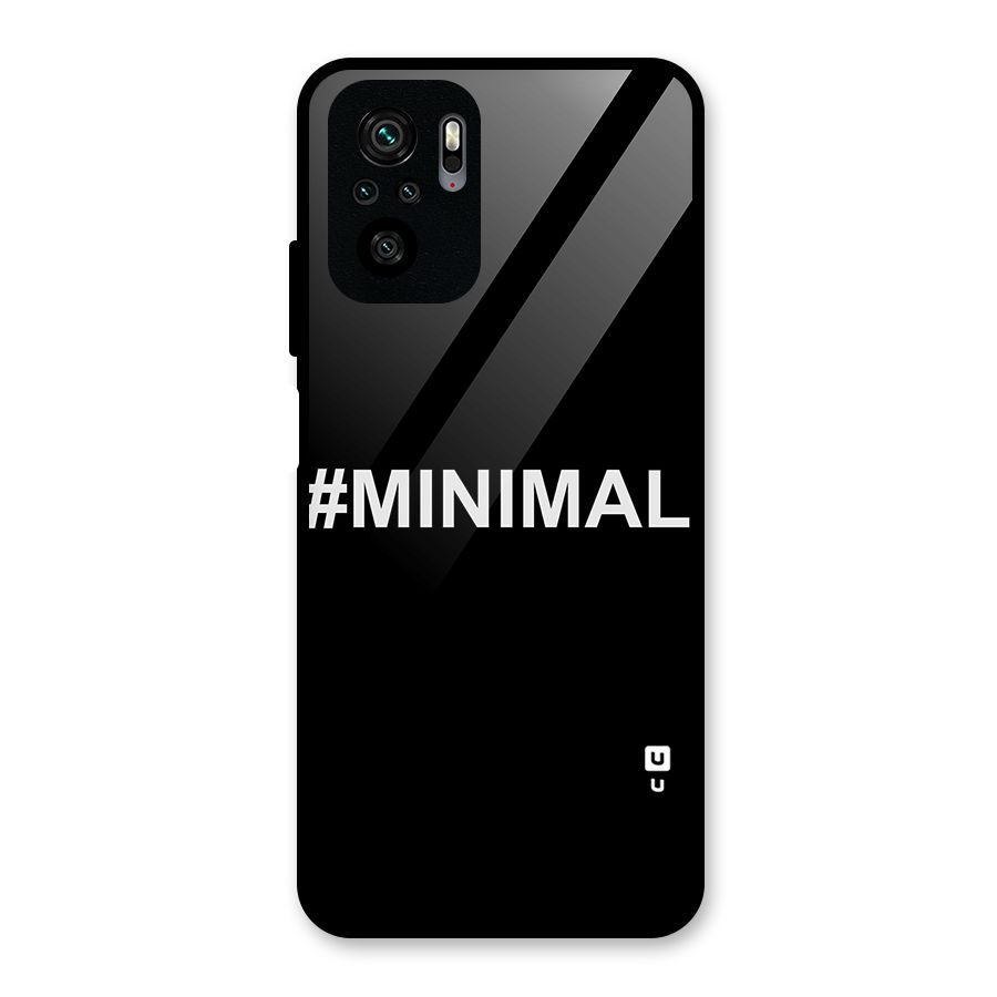 Hashtag Minimal Black Glass Back Case for Redmi Note 10S