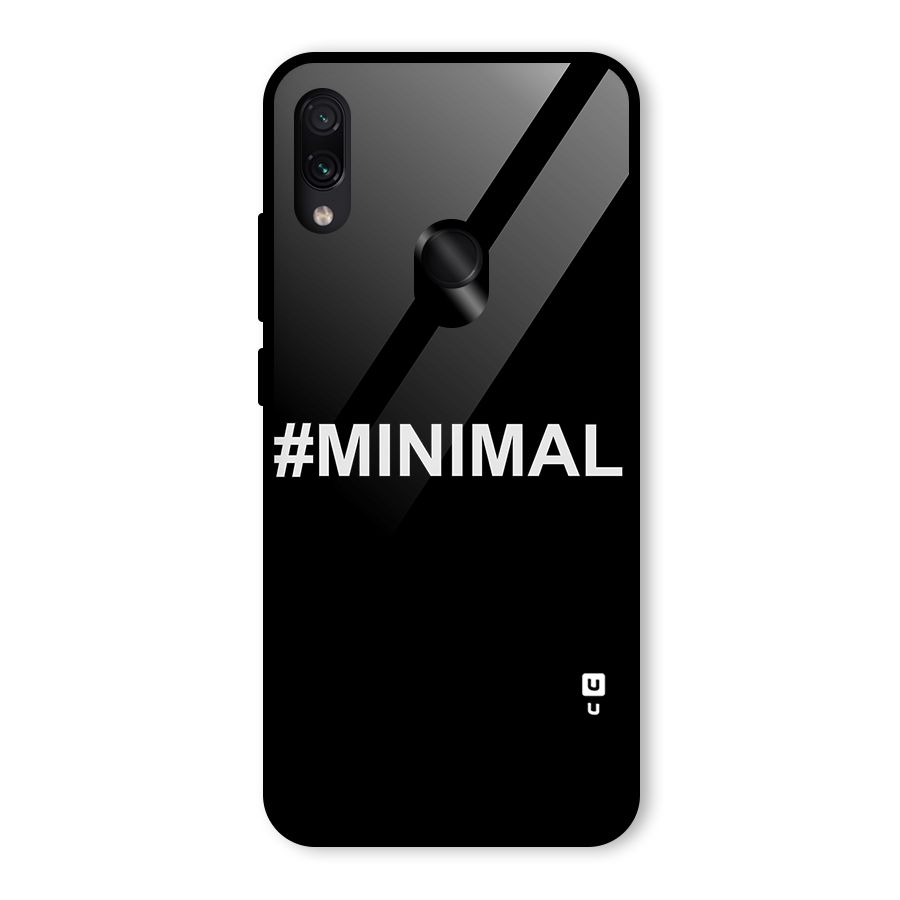 Hashtag Minimal Black Glass Back Case for Redmi Note 7 Pro