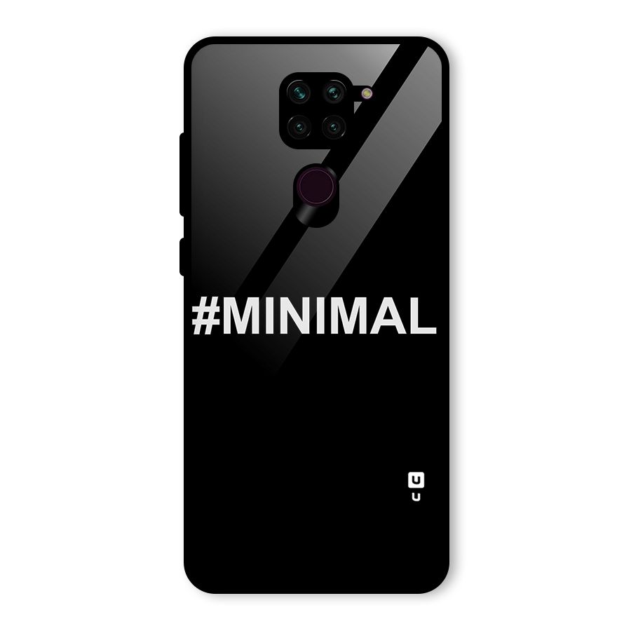 Hashtag Minimal Black Glass Back Case for Redmi Note 9