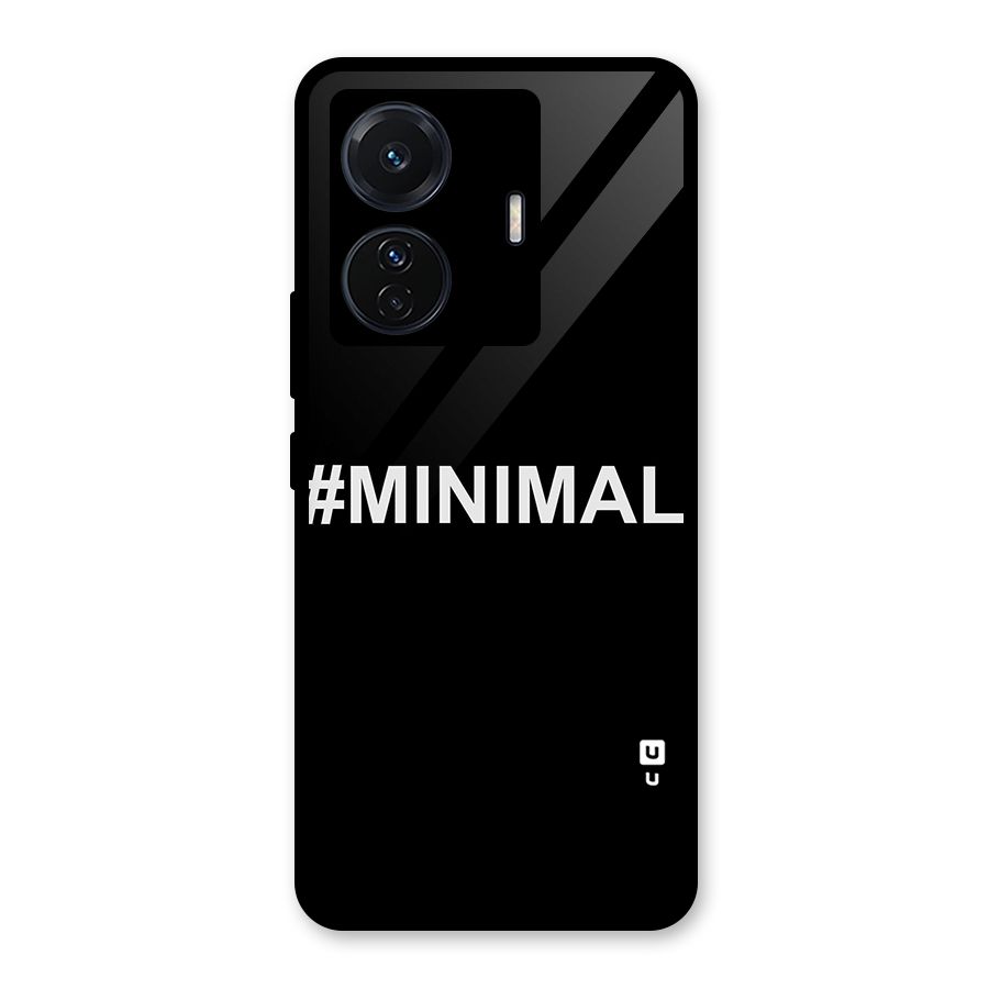 Hashtag Minimal Black Glass Back Case for Vivo T1 Pro