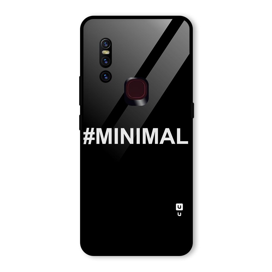 Hashtag Minimal Black Glass Back Case for Vivo V15