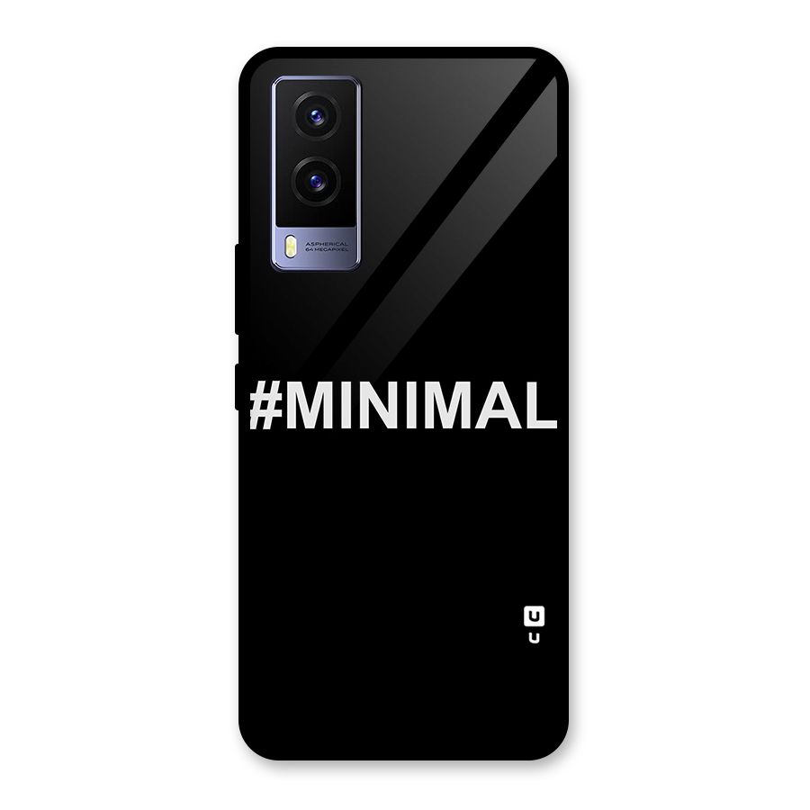 Hashtag Minimal Black Glass Back Case for Vivo V21e 5G