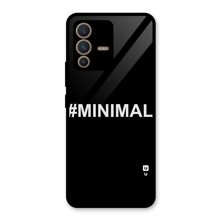 Hashtag Minimal Black Glass Back Case for Vivo V23 5G