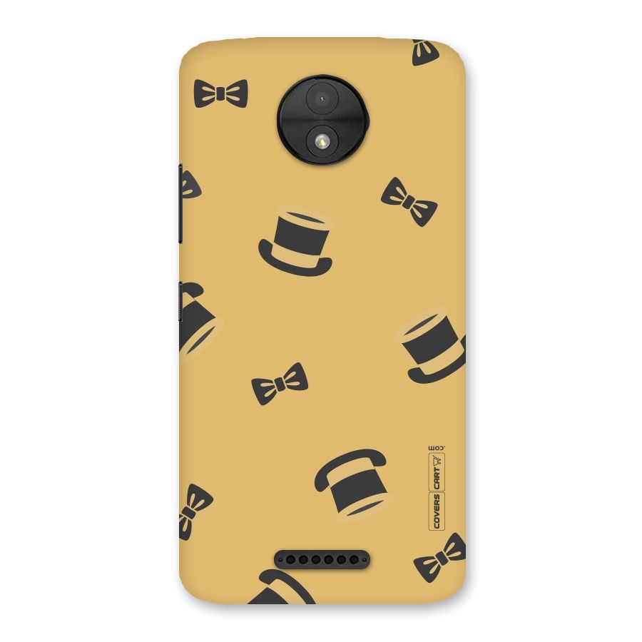 Hat and Bow Tie Back Case for Moto C