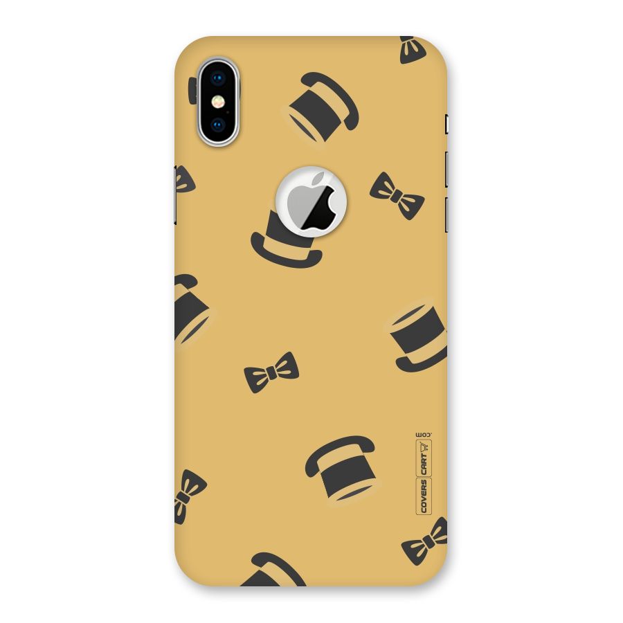 Hat and Bow Tie Back Case for iPhone XS Logo Cut