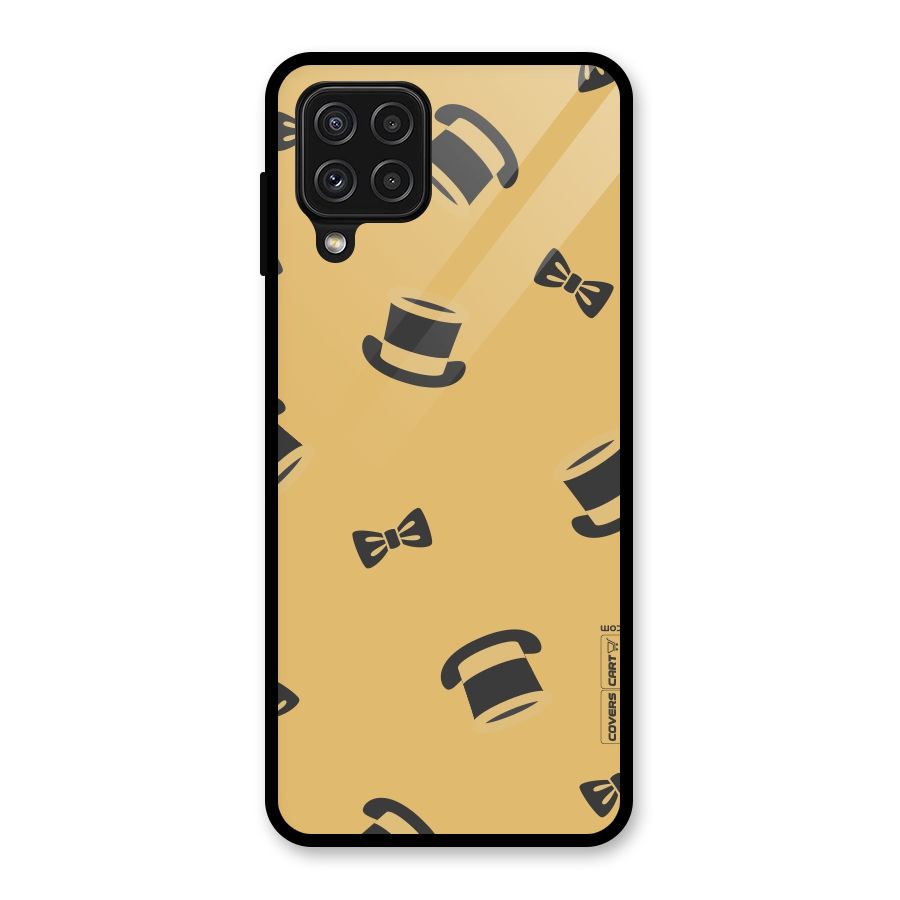 Hat and Bow Tie Glass Back Case for Galaxy A22 4G