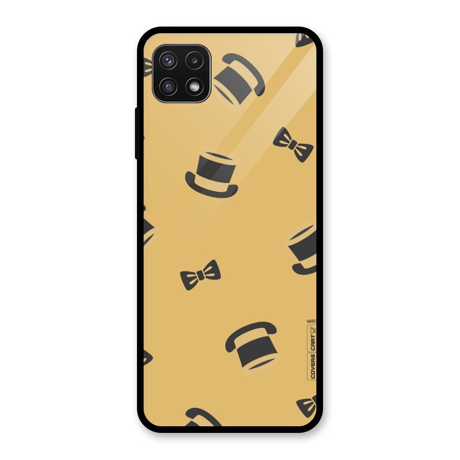 Hat and Bow Tie Glass Back Case for Galaxy A22 5G