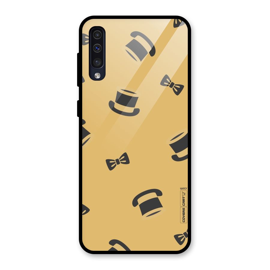 Hat and Bow Tie Glass Back Case for Galaxy A50