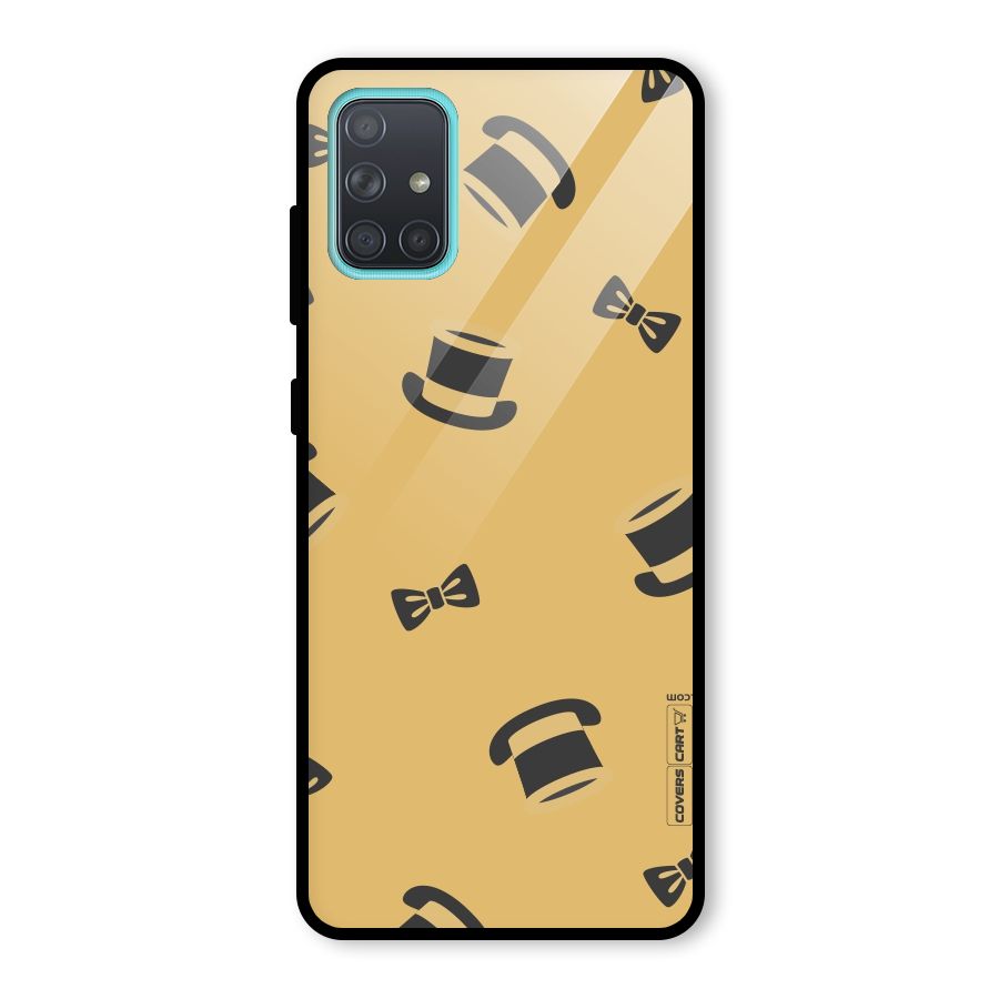Hat and Bow Tie Glass Back Case for Galaxy A71