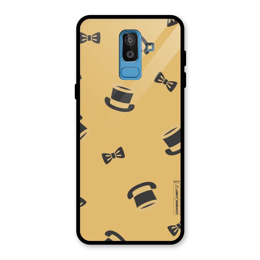 Hat and Bow Tie Glass Back Case for Galaxy J8