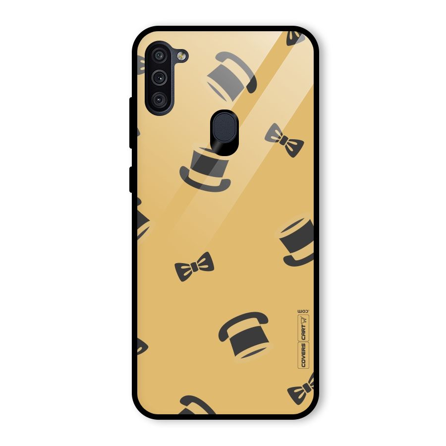 Hat and Bow Tie Glass Back Case for Galaxy M11